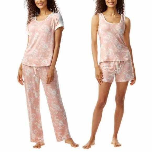 NEW LUCKY BRAND | 3 Pc Pink Floral Pajama Set - Picture 1 of 6